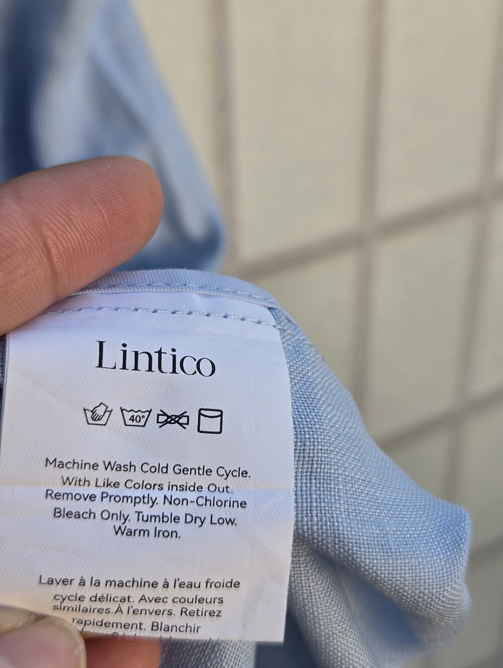 LINTICO 100% Linen Light Blue Babydoll Midi Dress Coastal Grandma Cottagecore M - Picture 8 of 12